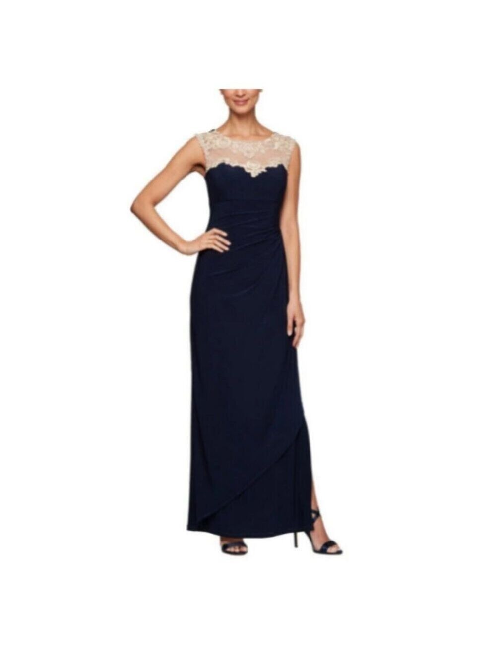 ✨Alex Evenings Crepe Side Ruched Dress 6P NWT